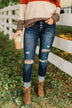 Vervet Mid-Rise Skinny Jeans- Dark Karina Wash