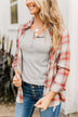 Rise To The Top Long Sleeve Henley Top- Heather Gray