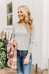 Rise To The Top Long Sleeve Henley Top- Heather Gray