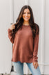 Reaching Out To You Knit Sweater- Brick