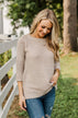 Reaching Out To You Knit Sweater- Light Taupe