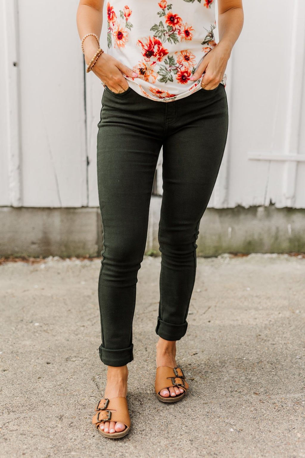 Wear Skinny Jeans Olive Green KanCan High-Rise Colored Skinny