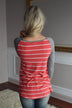 Pretty In Coral Striped Top