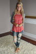 Pretty In Coral Striped Top