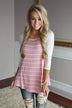 Pretty In Pink Striped Top