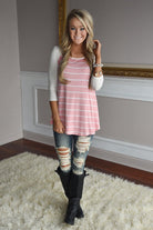 Pretty In Pink Striped Top