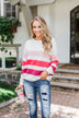 Dreaming of You Striped Pullover Top- Berry Mix