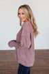 Meet Me By The Fireside Knit Sweater- Mauve Purple