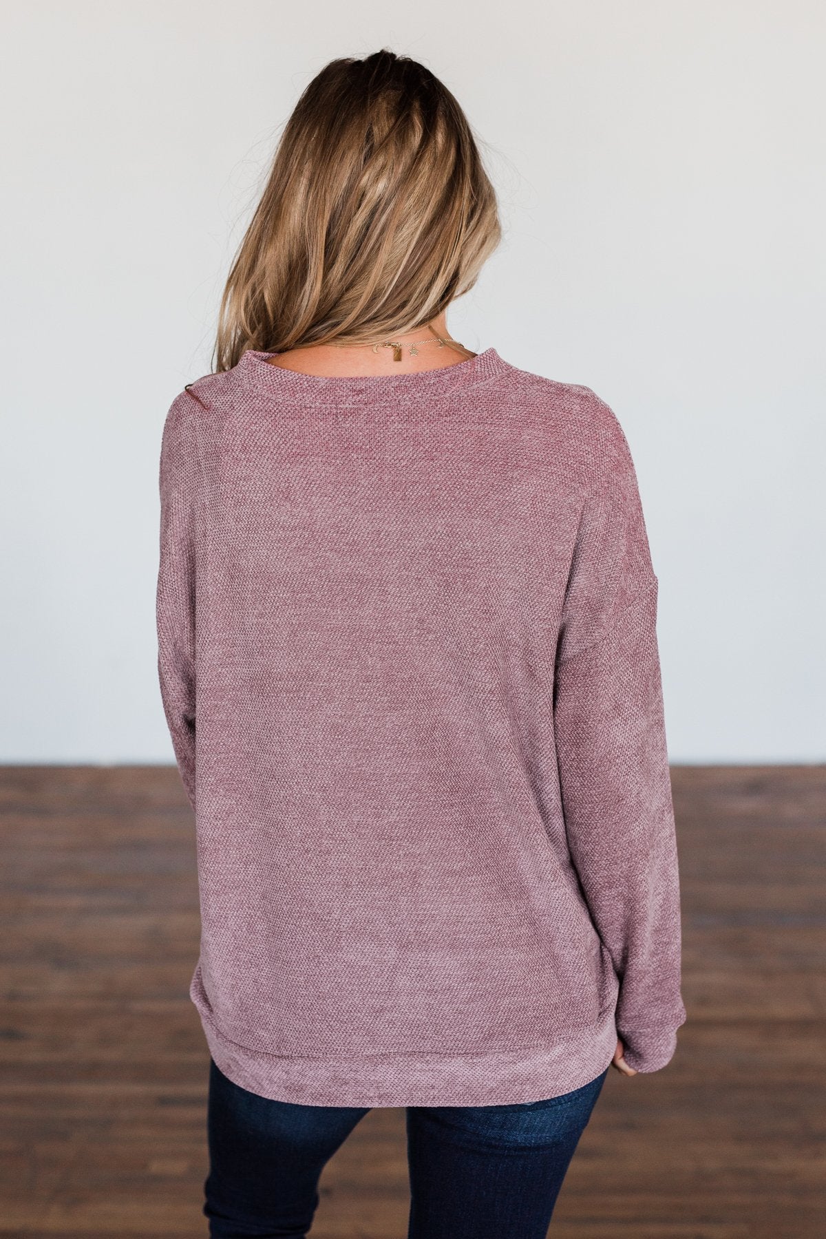 Meet Me By The Fireside Knit Sweater- Mauve Purple