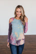 Many Ways To You Cold Shoulder Tie Dye Top- Multi-Color