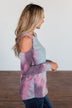 Many Ways To You Cold Shoulder Tie Dye Top- Multi-Color