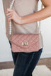 Full Of Love Quilted Purse- Mauve