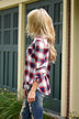 Traditional Orange & Navy Flannel Top