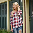 Traditional Orange & Navy Flannel Top