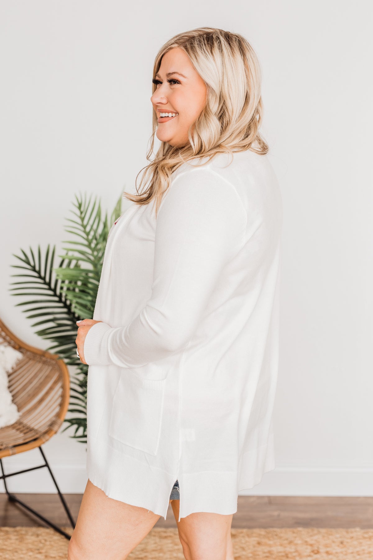 Time To Be Alive Drape Cardigan- Off White