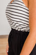 High Expectations Striped Jumpsuit- Black & White