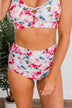 Selling Sunsets Mid-Rise Swim Bottoms- Ivory, Pink and Blue