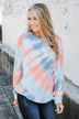 Days Of Endless Wonder Tie Dye Top- Ivory, Peach, Navy