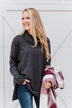 Cherishing Moments Turtle Neck Sweater- Heathered Black