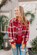 Make Them Look Bleach Dipped Plaid Top- Red