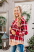 Make Them Look Bleach Dipped Plaid Top- Red
