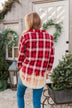 Make Them Look Bleach Dipped Plaid Top- Red
