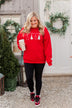 "Oh Christmas Tree" Graphic Crewneck Pullover- Holiday Red