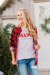 Fall Into The Night Plaid Button Top- Red & Black