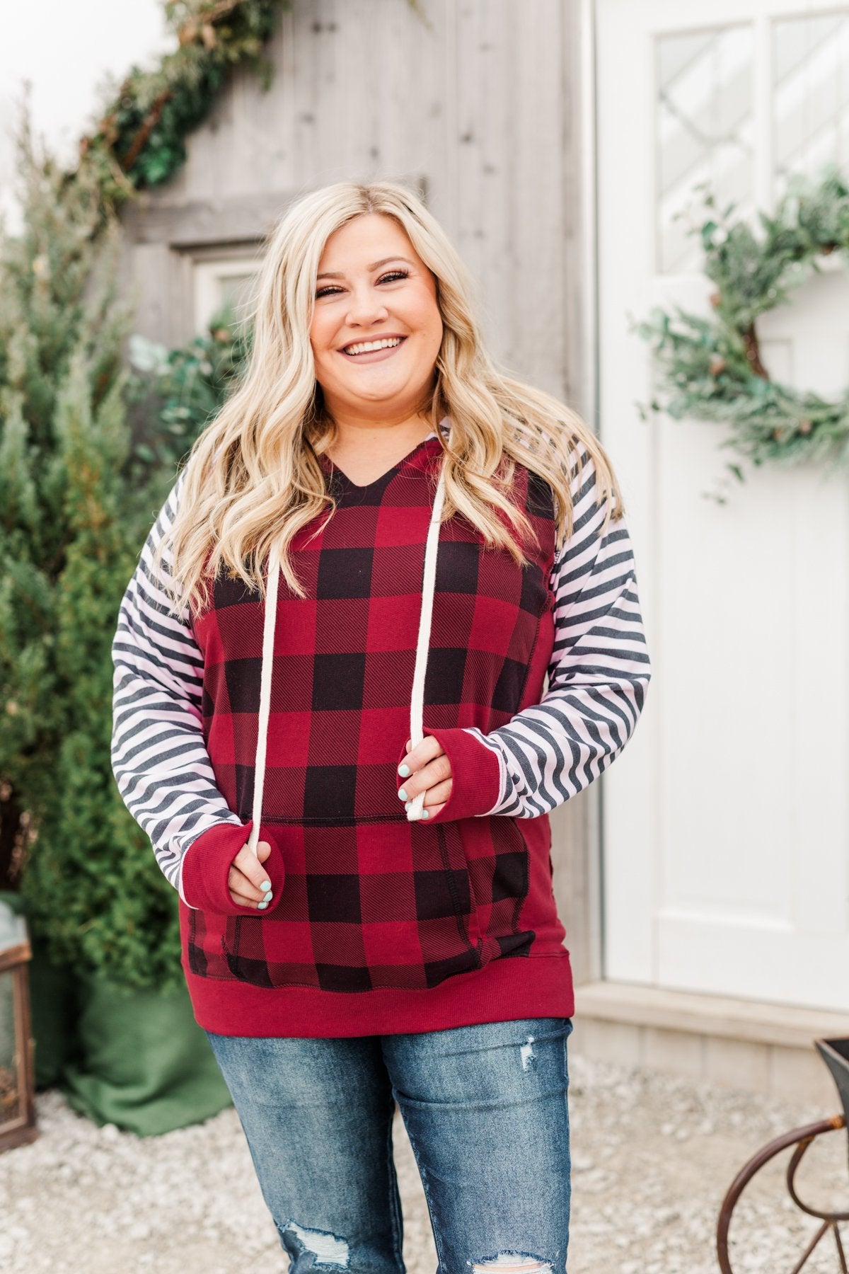 Every New Turn Buffalo Plaid Hoodie- Red & Black – The Pulse Boutique