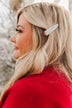 Festive Season 3 Piece Gold Barrette Set- White, Silver, Red