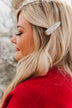Festive Season 3 Piece Gold Barrette Set- White, Silver, Red