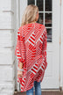 Radiant in Red Short Sleeve Kimono- Ivory