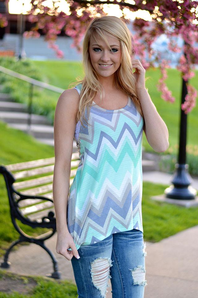 Sassy in Mint Tank Top