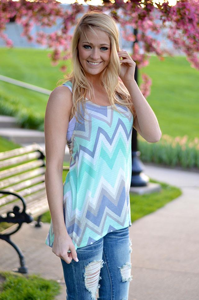 Sassy in Mint Tank Top