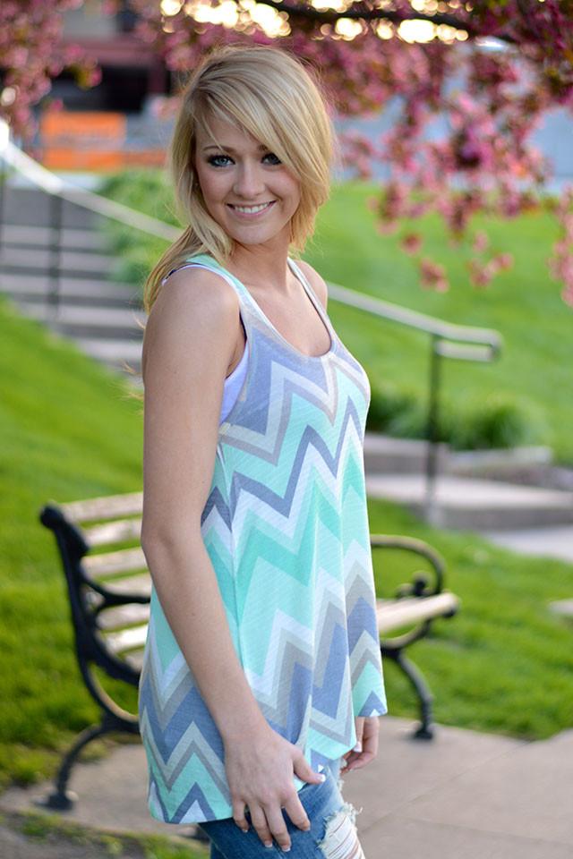 Sassy in Mint Tank Top