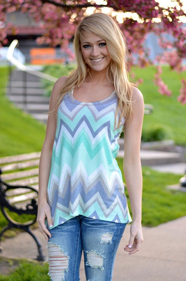 Sassy in Mint Tank Top