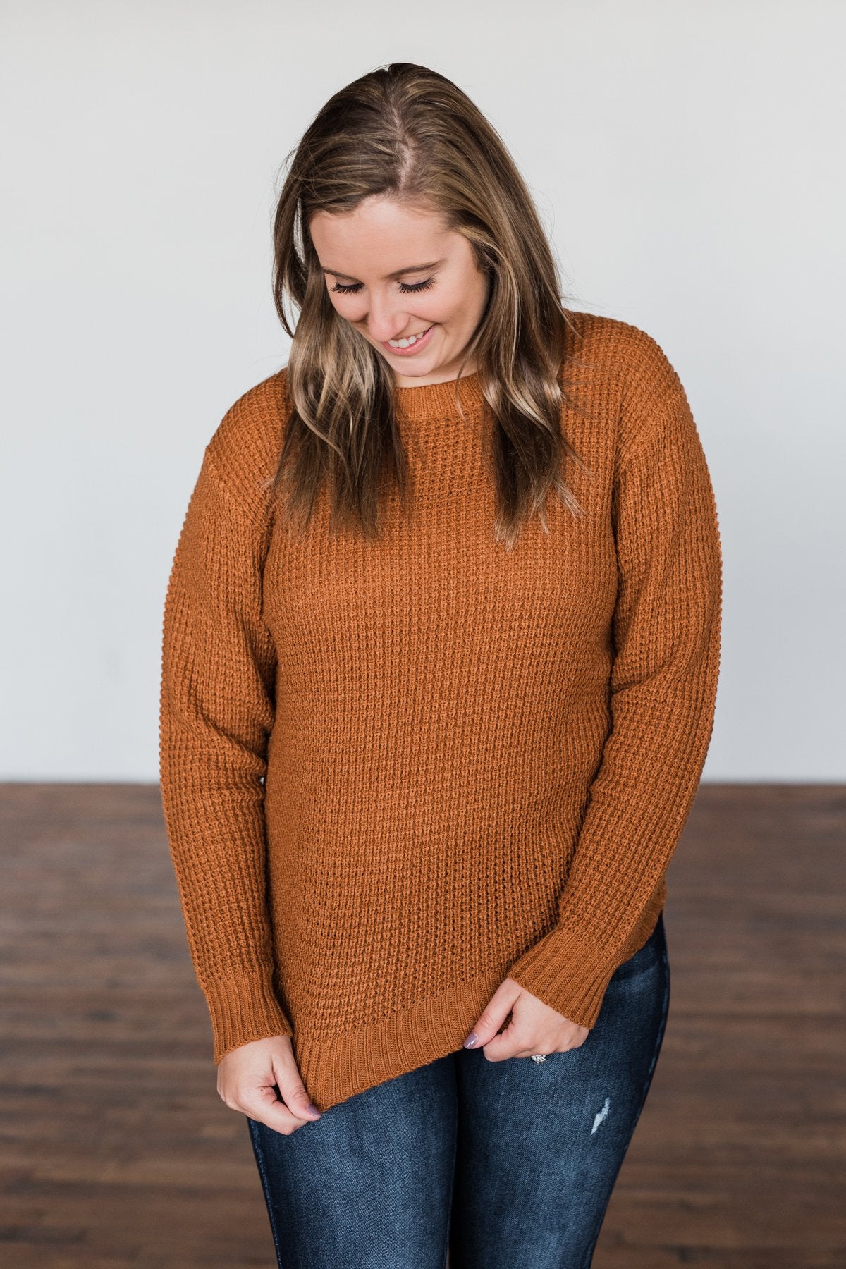 First Look Thick Knit Sweater- Copper