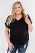 Basic Beauty V-Neck Short Sleeve Top- Black