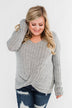 Path To Happiness Long Sleeve Twist Top- Heather Grey