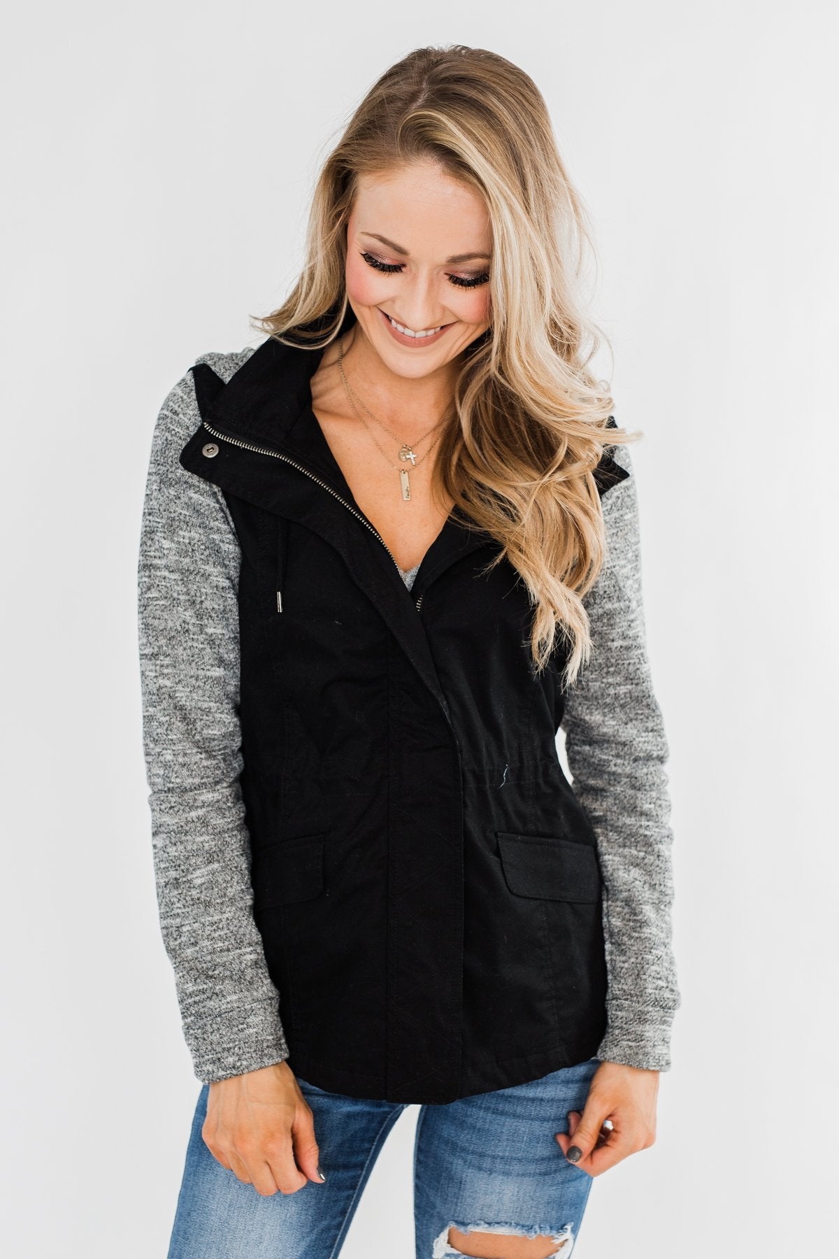 Lightweight Hooded Jacket- Black