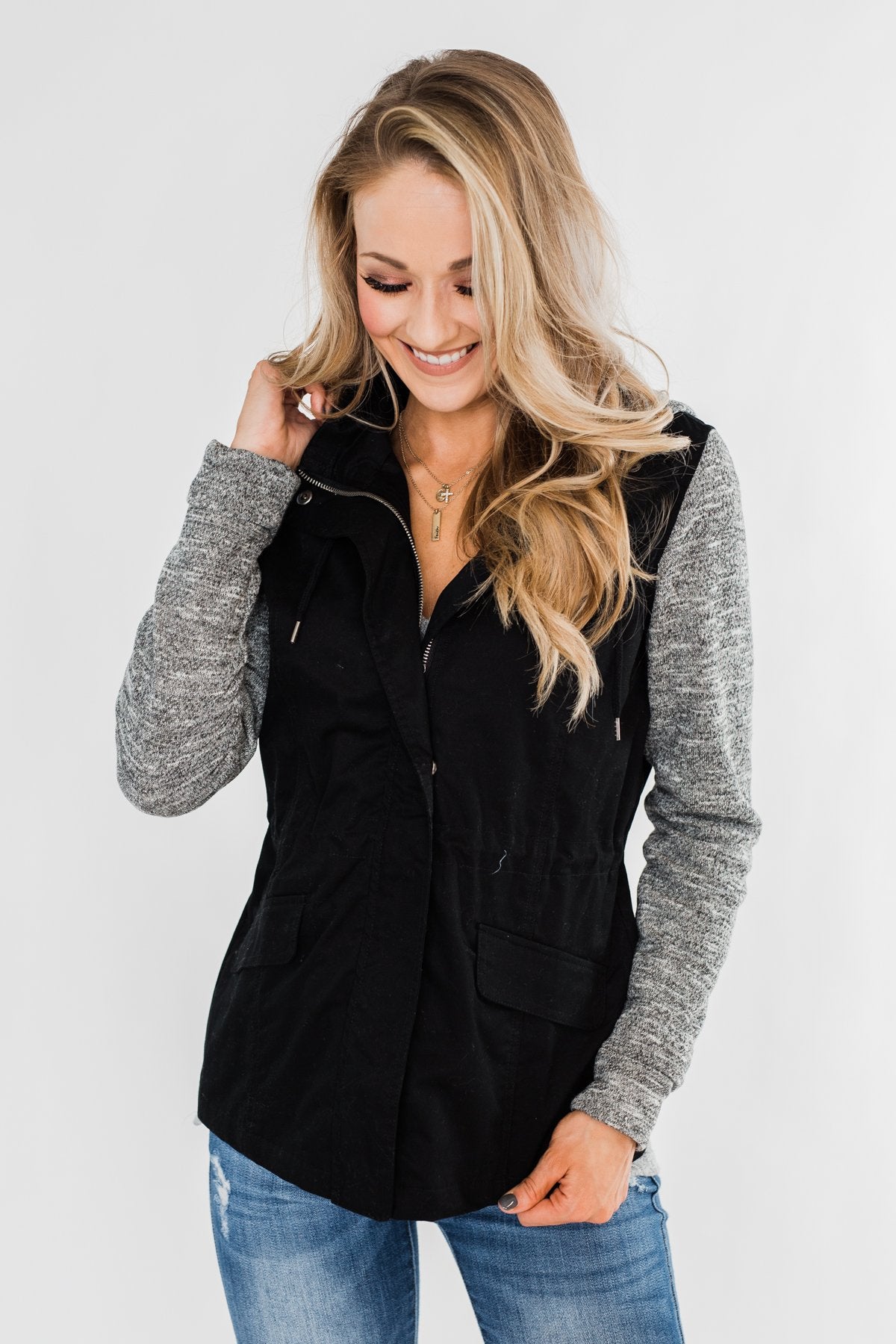 Lightweight Hooded Jacket- Black