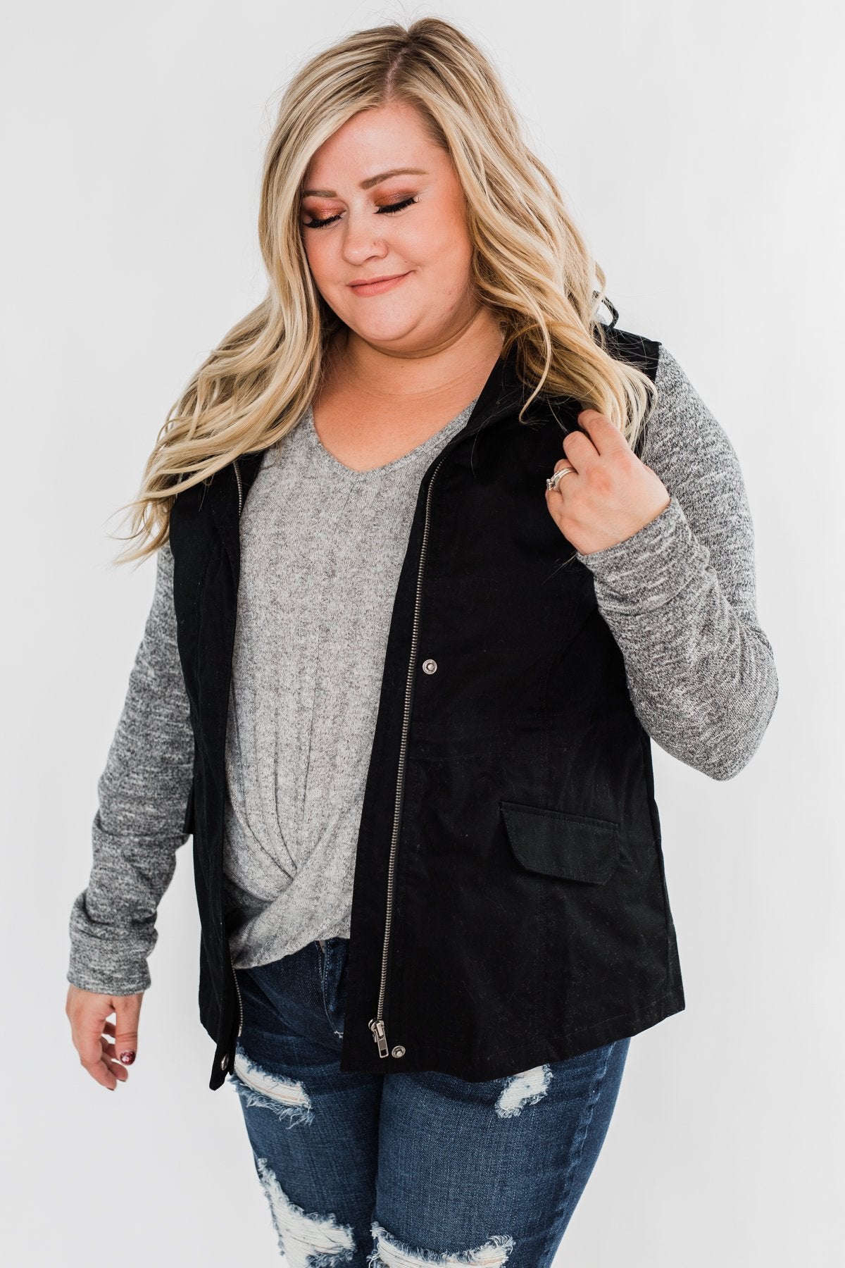 Lightweight Hooded Jacket- Black