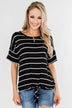 Shine The Way You Do Striped Top- Black