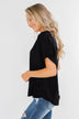 Basic Beauty V-Neck Short Sleeve Top- Black