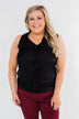 Always Had A Feeling Ruffled Tank Top- Black