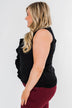 Always Had A Feeling Ruffled Tank Top- Black