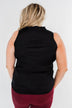 Always Had A Feeling Ruffled Tank Top- Black