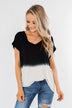 Leave You With A Smile Ombre Top- Black & Ivory