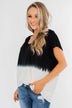 Leave You With A Smile Ombre Top- Black & Ivory