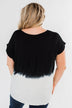 Leave You With A Smile Ombre Top- Black & Ivory